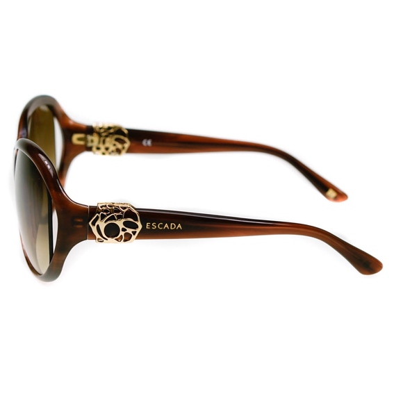 Escada Brown Gradient Gold Crest Havana Sunglasses main image 6